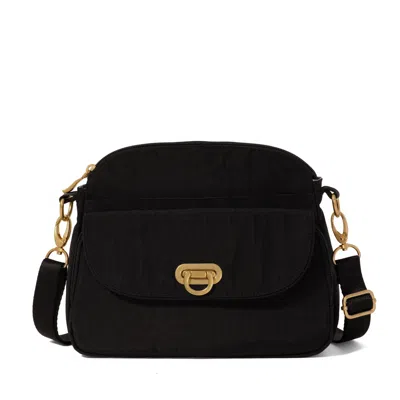 Baggallini Coastal Flip Lock Camera Bag Crossbody In Purple