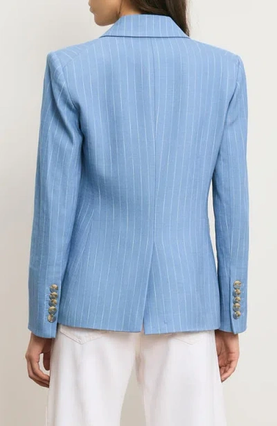 Veronica Beard Miller Dickey Pinstriped Crepe Blazer In Blue