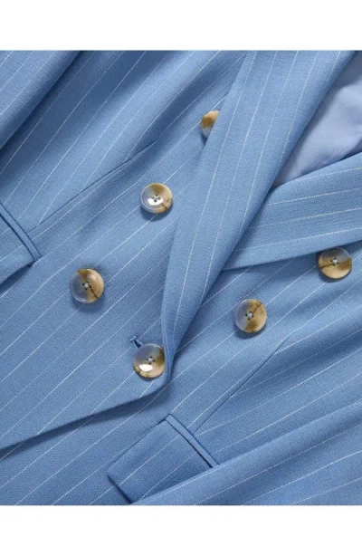 Veronica Beard Miller Dickey Pinstriped Crepe Blazer In Blue