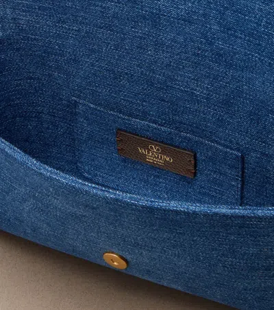 Valentino Garavani  Garavani Devain Small Denim Shoulder Bag Woman Denim Uni In Blue