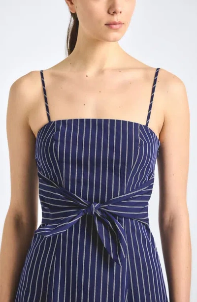 Derek Lam 10 Crosby Zandra Tie Waist Sleeveless Midi Dress In Blue