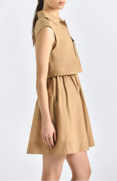 Derek Lam 10 Crosby Sequoia Sleeveless Mini Shirtdress In Neutral