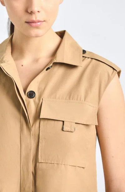 Derek Lam 10 Crosby Sequoia Sleeveless Mini Shirtdress In Neutral
