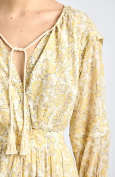 Derek Lam 10 Crosby Solange Print Voile Minidress In Yellow