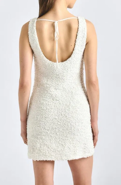 Derek Lam 10 Crosby Ailani Paillette Boucle Scoop Back Tank Dress In White