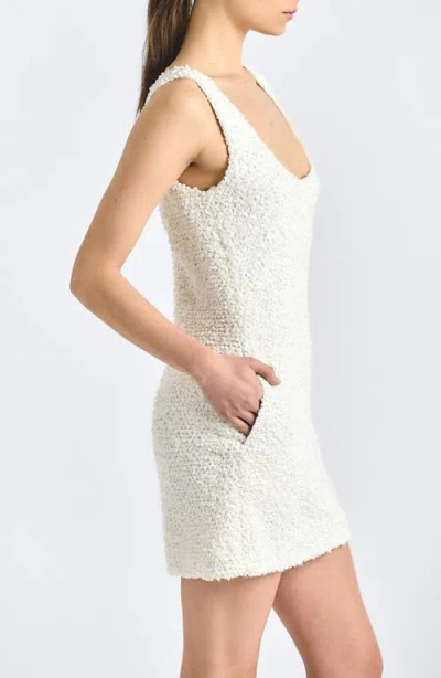 Derek Lam 10 Crosby Ailani Paillette Boucle Scoop Back Tank Dress In White