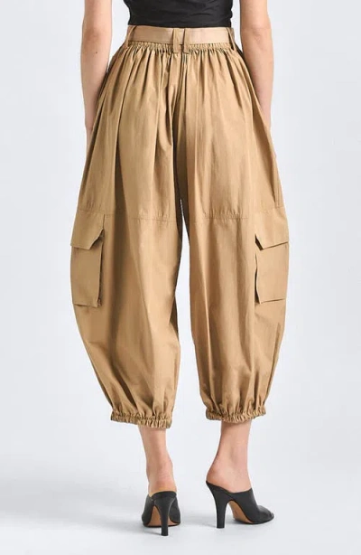 Derek Lam 10 Crosby Tamsin Poplin Balloon Cargo Pant In Brown