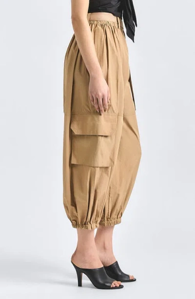 Derek Lam 10 Crosby Tamsin Poplin Balloon Cargo Pant In Brown