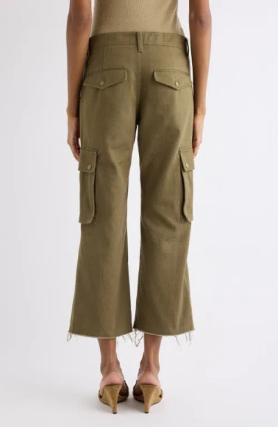 Isabel Marant Josine Cotton Twill Flare Crop Cargo Pants In Brown