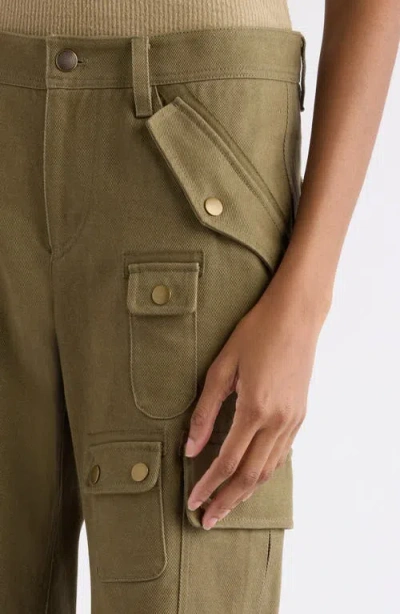 Isabel Marant Josine Cotton Twill Flare Crop Cargo Pants In Brown