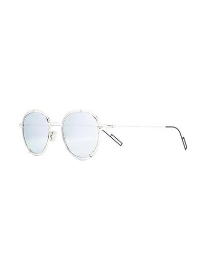 Shop Dior Eyewear Round Frame Sunglasses - Metallic