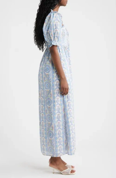 Hill House Home The Scarlett Nap Midi Dress Corsica Paisley Blue
