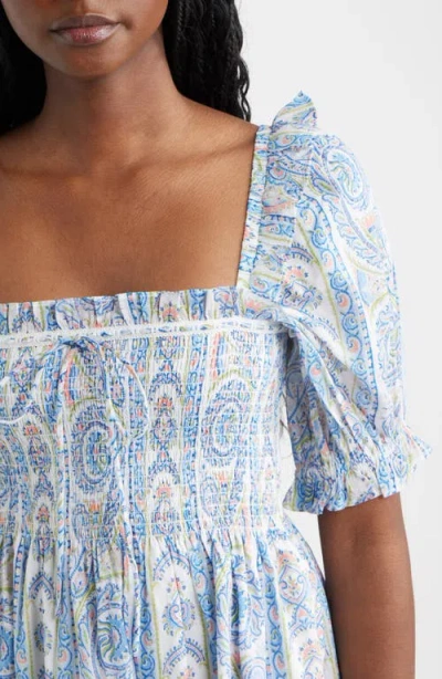 Hill House Home The Scarlett Nap Midi Dress Corsica Paisley Blue