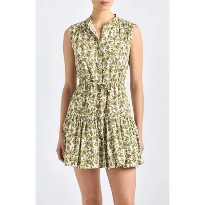 Derek Lam 10 Crosby Briar Print Sleeveless Minidress In Brown