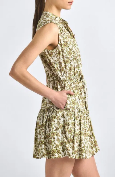 Derek Lam 10 Crosby Briar Print Sleeveless Minidress In Brown