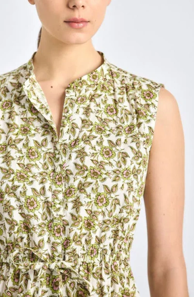 Derek Lam 10 Crosby Briar Print Sleeveless Minidress In Brown