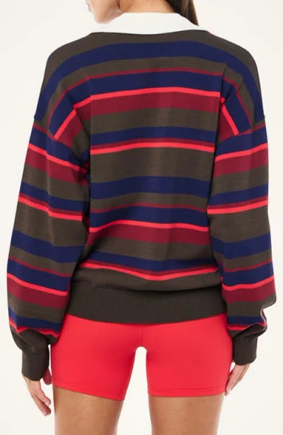 P.e Nation Retreat Stripe Collar Knit Pullover In Multi