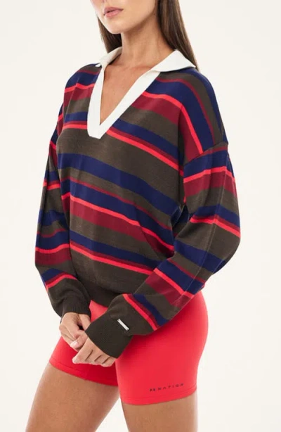 P.e Nation Retreat Stripe Collar Knit Pullover In Multi