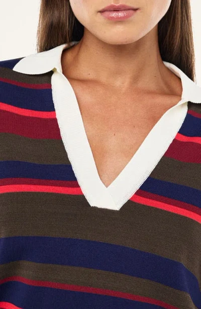 P.e Nation Retreat Stripe Collar Knit Pullover In Multi
