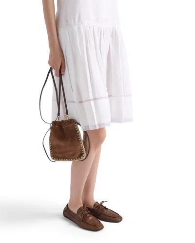 Prada Antikleder-bootsschuhe In Brown