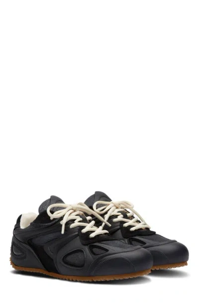 Axel Arigato Slow Runner Black Sneaker With Insert Design And Grooved Sole In Leather And Suede Woman