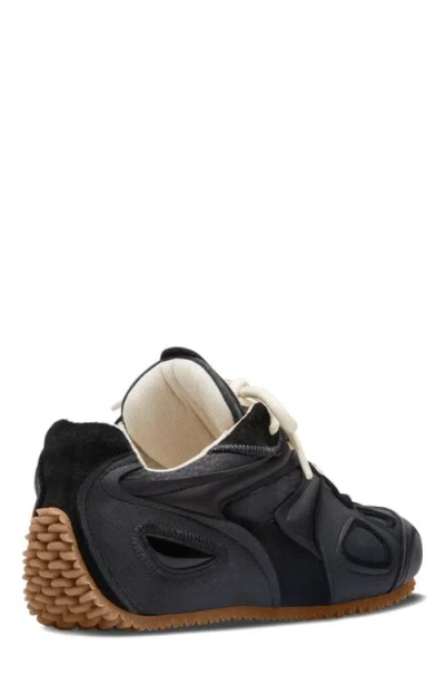 Axel Arigato Slow Runner Black Sneaker With Insert Design And Grooved Sole In Leather And Suede Woman