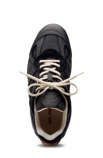 Axel Arigato Slow Runner Black Sneaker With Insert Design And Grooved Sole In Leather And Suede Woman