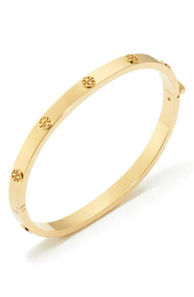 Tory Burch Miller Goldtone Stud Hinge Bracelet In Gold