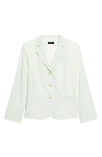 Theory Shrunken Three Button Blazer In Green