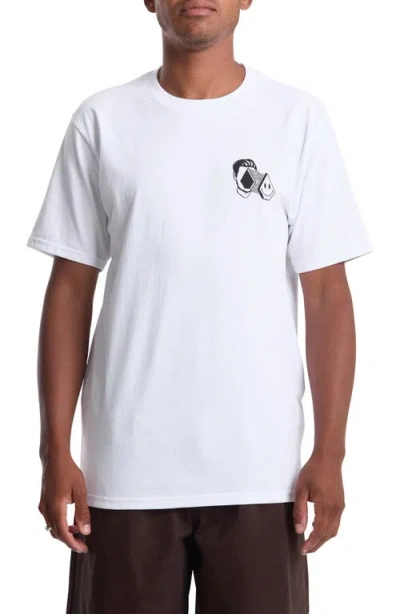 Volcom Aura Cotton Graphic T-shirt In White