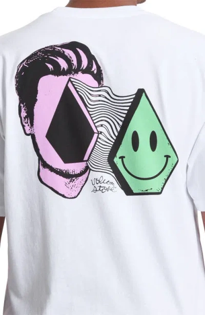 Volcom Aura Cotton Graphic T-shirt In White