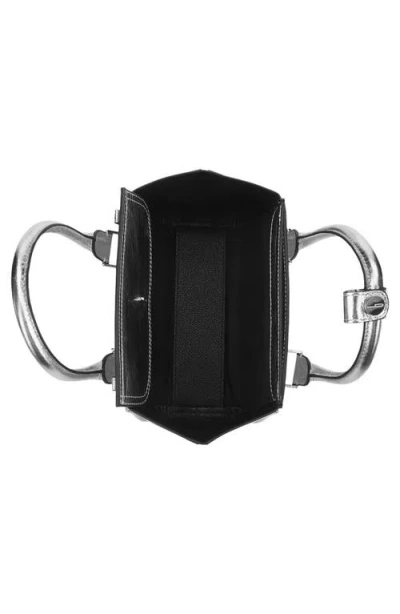 Behno Mini Coco Leather Satchel In Silver