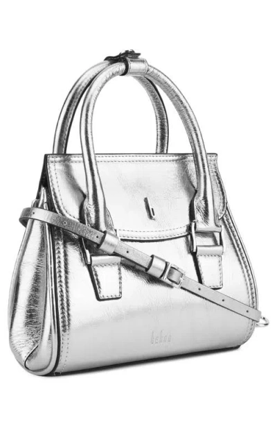 Behno Mini Coco Leather Satchel In Silver