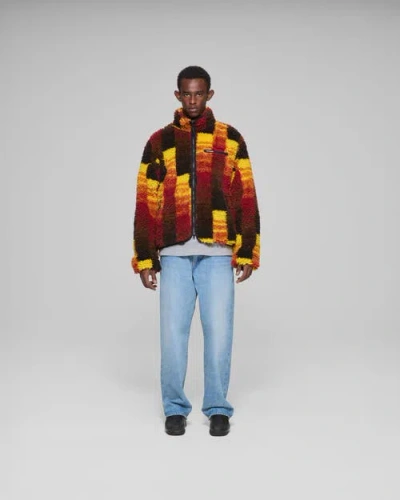 Vowels Jacquarded Fleece Jacket In Multi