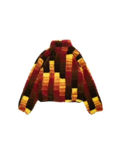 Vowels Jacquarded Fleece Jacket In Multi