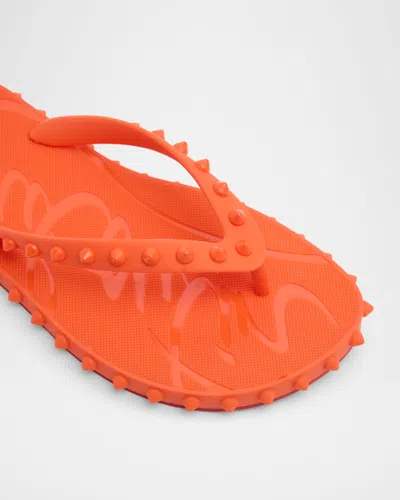 Christian Louboutin Loubi Donna Spike Red Sole Flip Flops