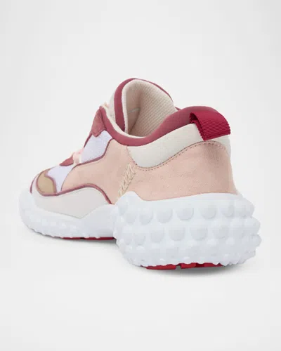 Christian Louboutin Mara Flat Sneakers Rear Pull Tab Contrast Panels In Multi
