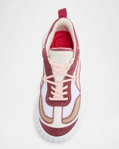 Christian Louboutin Mara Flat Sneakers Rear Pull Tab Contrast Panels In Multi