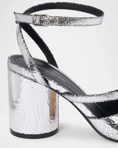 Maison Margiela Tabi Broken Mirror Leather Split-toe Pumps In Metallic