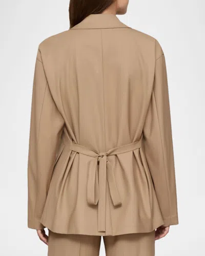 Lafayette 148 New York Tropical Wool Blend Tie Back Jacket In Nude