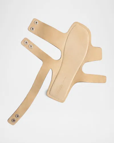 Khaite Boden Sandal In Natural Python-embossed Leather With Studs In Animal Print