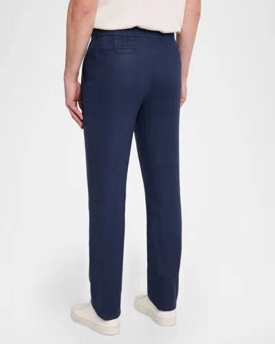 Bugatchi Aerolinen Linen Blend Pants In Blue