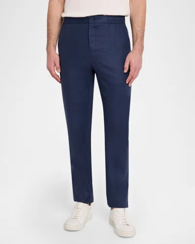 Bugatchi Aerolinen Linen Blend Pants In Blue