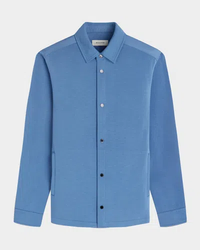 Bugatchi Soft Touch Knit Shirt Jacket In Blue
