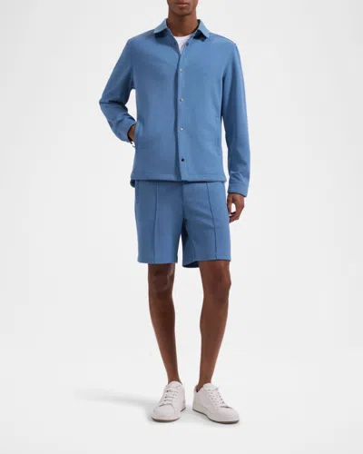 Bugatchi Soft Touch Knit Shirt Jacket In Blue