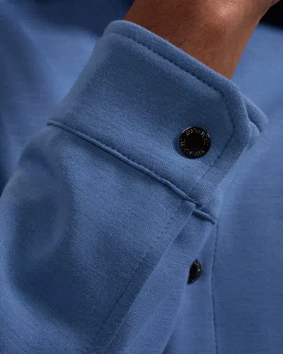 Bugatchi Soft Touch Knit Shirt Jacket In Blue