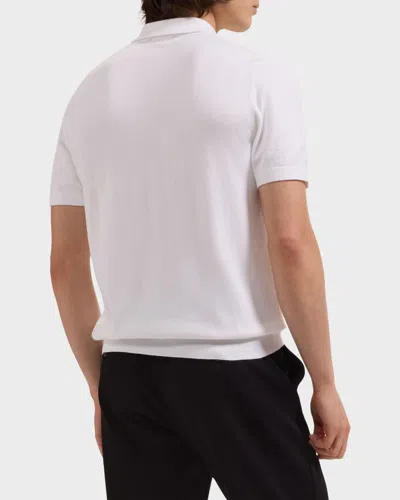 Bugatchi Textured Grid Polo Sweater In White