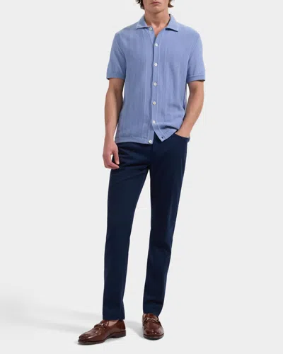 Bugatchi Short Sleeve Cardigan In Blue