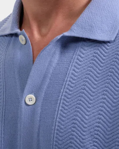 Bugatchi Short Sleeve Cardigan In Blue