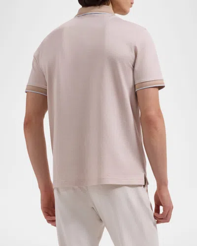 Bugatchi Quarter Zip Polo In Neutral